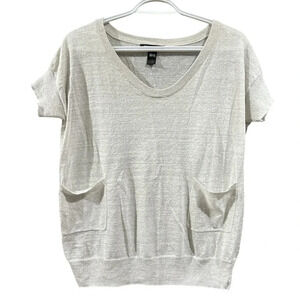 XS gray shimmery MANGO top, short sleeve, EUC